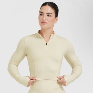 Oner Active Timeless Half Zip Mid Long Sleeve Top - Vanilla